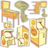 Stickers Jeu d'Icônes de Jeu Rétro (Devant)