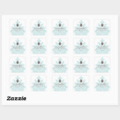 Stickers Joli bleu Damask (Feuille)
