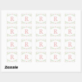 Stickers Joli en Monogramme Rose Floral (Feuille)