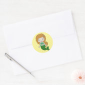Stickers Jolie sirène verte et jaune (Enveloppe)