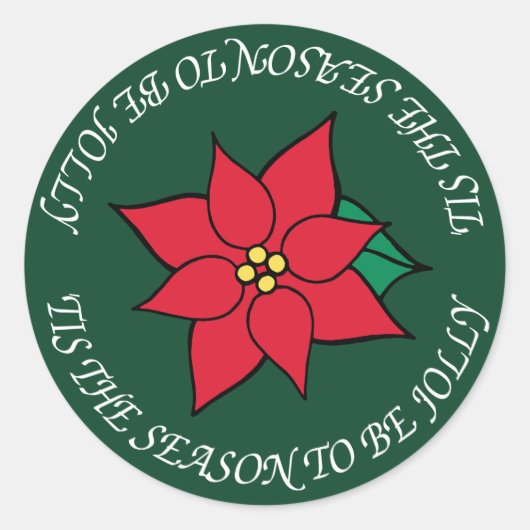 Stickers Jolly Christmas Red Poinsettia (Devant)