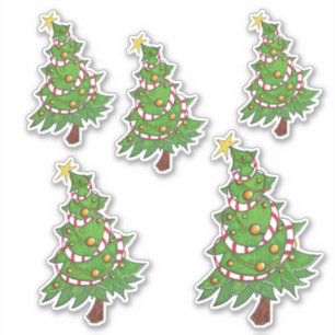 stickers Jolly Christmas Tree Vinyl Cut
