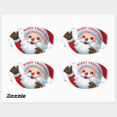 Stickers Jolly Père Noël Classic Round (Feuille)