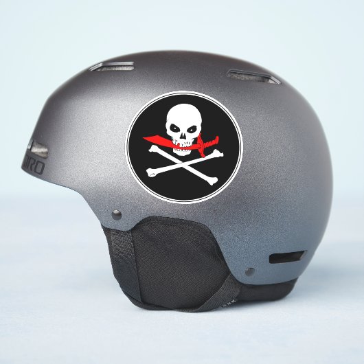 Stickers jolly roger (cutlass) en vinyle (Côté casque)