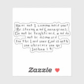 Stickers "Joshua 1:9" en vinyle coupé sur mesure (Feuille)
