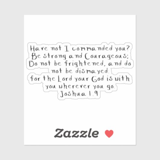 Stickers "Joshua 1:9" en vinyle coupé sur mesure (Feuille)