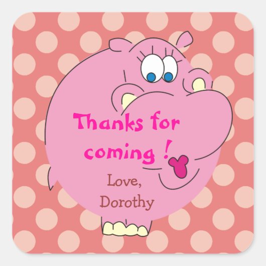 Stickers Jote Hippo Pois Rose (Devant)