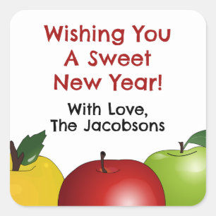 Stickers Jour de l'An Carré de pomme doux