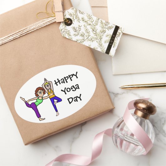 Stickers Jour de Yoga ou étiquettes de nom (Cadeaux)