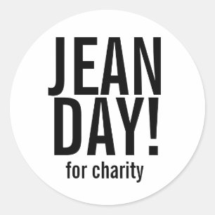 Stickers Jour Jean Texte Noir Simple