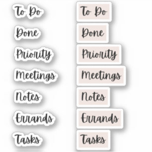 Stickers Journal à puces de productivité   Rose