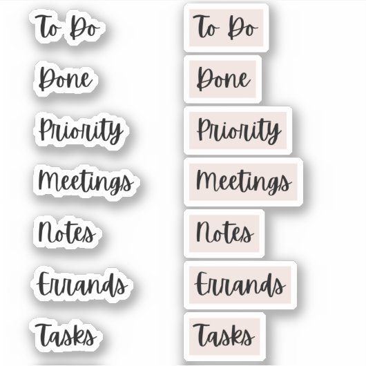 Stickers Journal à puces de productivité | Rose (Devant)