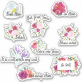 Stickers Journal chrétien floral gras (Devant)