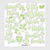 Stickers Journal feuille 12 mois en vert pelouse (Feuille)