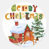 Stickers Joy Christmas Deer et Sled (Devant)