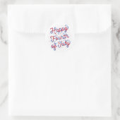 Stickers Joyeux 4 juillet (Dégradé Rouge/Bleu) (Sac)