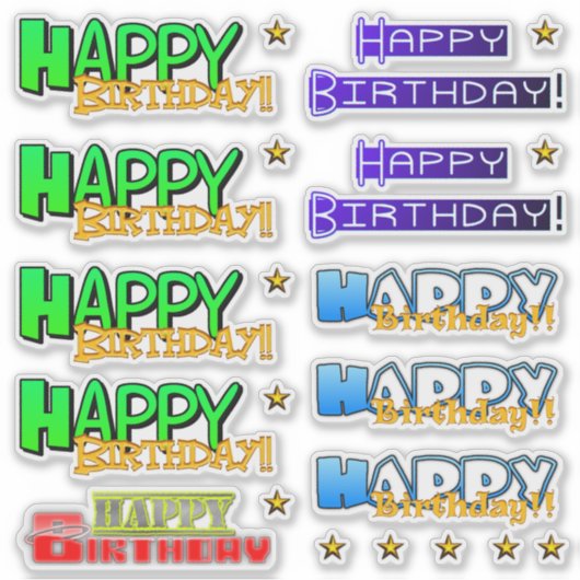 Stickers Joyeux anniversaire (Devant)