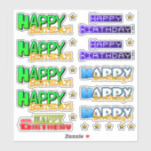 Stickers Joyeux anniversaire (Feuille)
