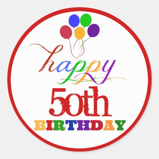 Stickers Joyeux Anniversaire avec âge personnalisé (Devant)