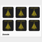 Stickers Joyeux Arbre de Noël noir (Feuille)