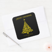 Stickers Joyeux Arbre de Noël noir (Enveloppe)
