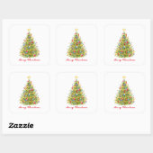 Stickers Joyeux Arbre de Noël traditionnel (Feuille)