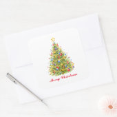 Stickers Joyeux Arbre de Noël traditionnel (Enveloppe)