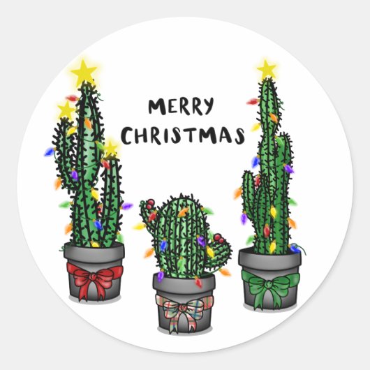 Stickers Joyeux Cactus Noël (Devant)