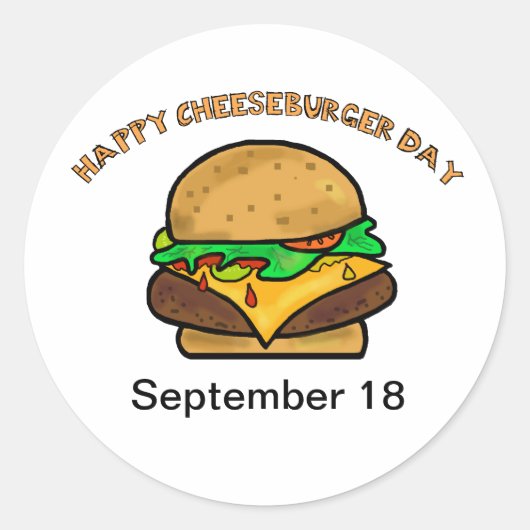 Stickers Joyeux Cheeseburger Day (Devant)