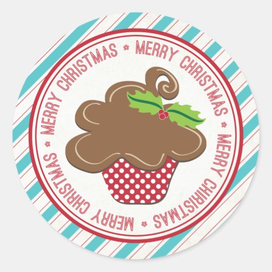 Stickers Joyeux Cupcake de Noël (Devant)
