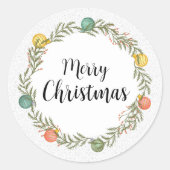 Stickers Joyeux Noël de la couronne de fleurs (Devant)