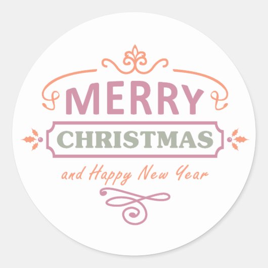 Stickers Joyeux Noël Joyeux Nouvel An Blanc (Devant)