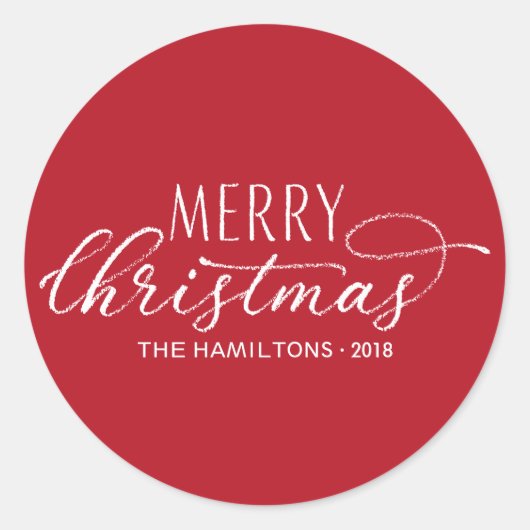 Stickers Joyeux Noël moderne Rouge blanc Lettré (Devant)