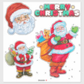 Stickers Joyeux Noël Père Noël (Feuille)