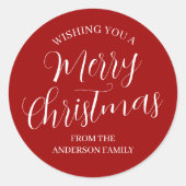 Stickers Joyeux Noël Personnalisé Rouge (Devant)