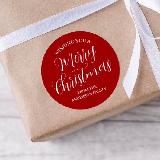 Stickers Joyeux Noël Personnalisé Rouge