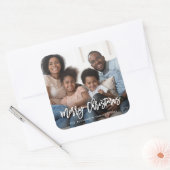 Stickers Joyeux Noël photo et année typographie (Enveloppe)