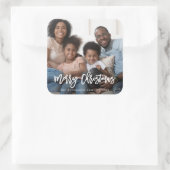 Stickers Joyeux Noël photo et année typographie (Sac)