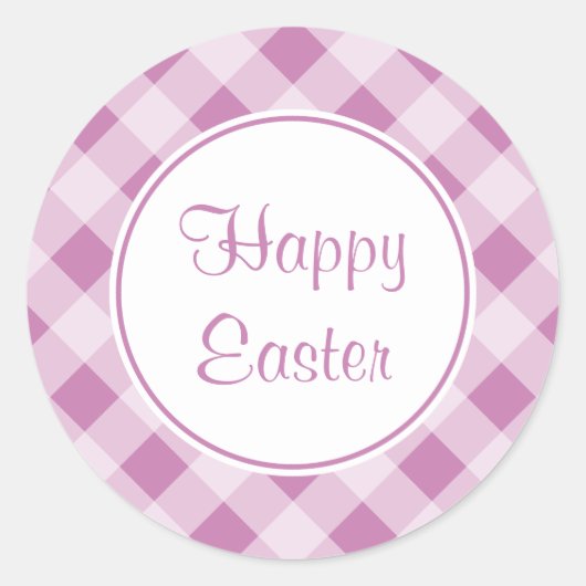 Stickers Joyeux Pâques Gingham Lavender (Devant)