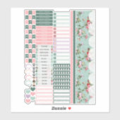 Stickers Joyeux Planner Fleurs Roses (Feuille)
