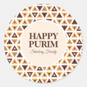 Stickers Joyeux Purim Hébreu de mignonne Hamantasc (Devant)