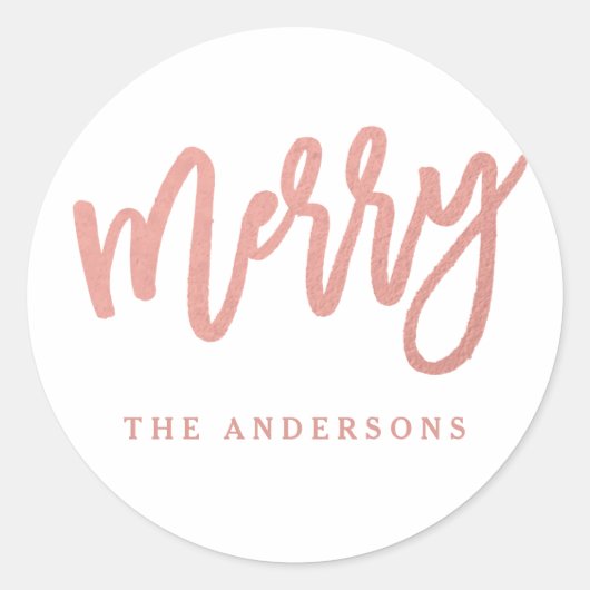 Stickers Joyeux Rose Gold Faux (Devant)