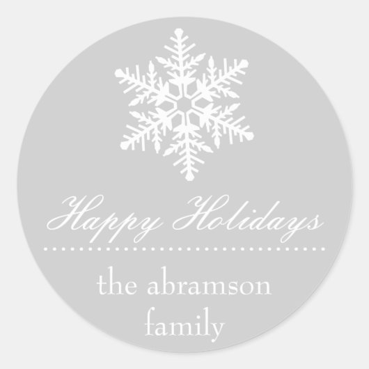 Stickers Joyeux Snowflake (Argent) (Devant)