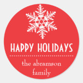 Stickers Joyeux Snowflake (Rouge) (Devant)