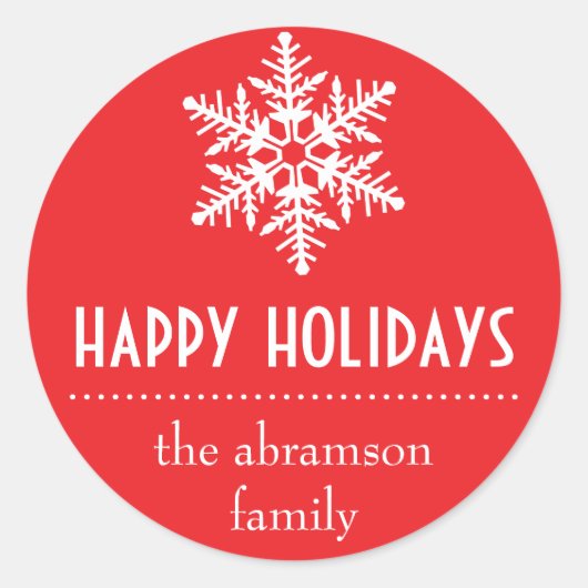 Stickers Joyeux Snowflake (Rouge) (Devant)