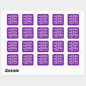 Stickers Joyeux violet et blanc (Feuille)