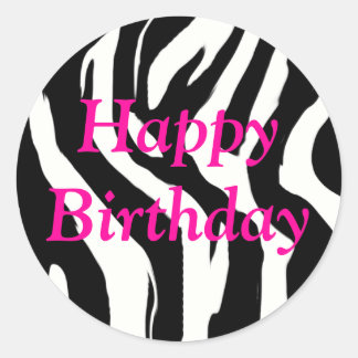 Stickers Joyeux Zebra Round Anniversaire
