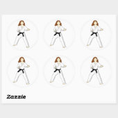Stickers Karate Princess (brunette) (Feuille)