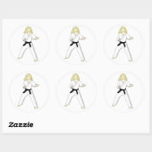 Stickers Karate Princess (cheveux blonds) (Feuille)