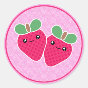 Stickers Kawaii aux fraises de Yummy